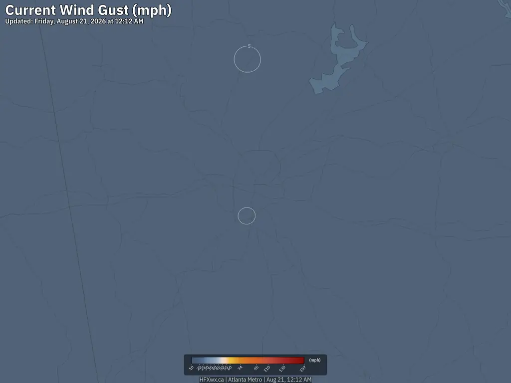 Current Atlanta Wind Gust