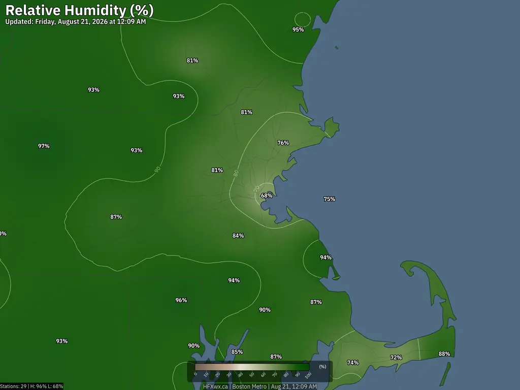 Current Boston Humidity