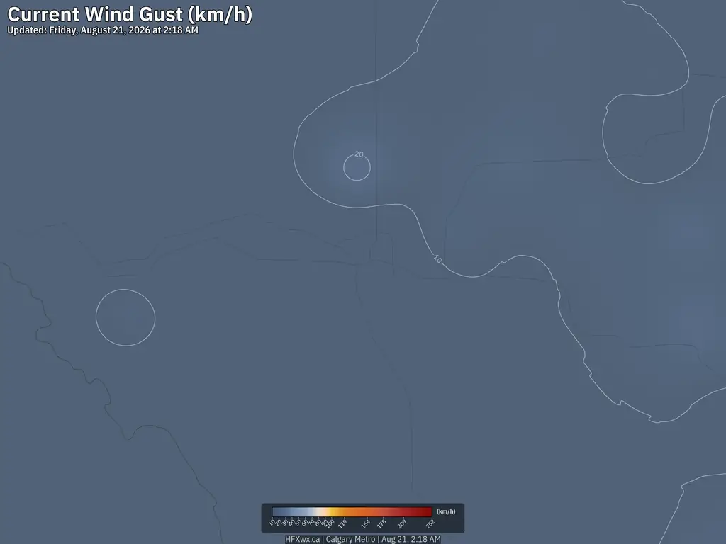 Current Calgary Wind Gust