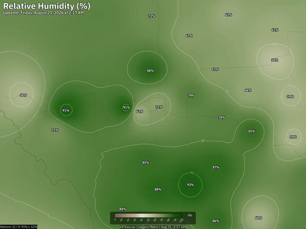 Current Calgary Humidity