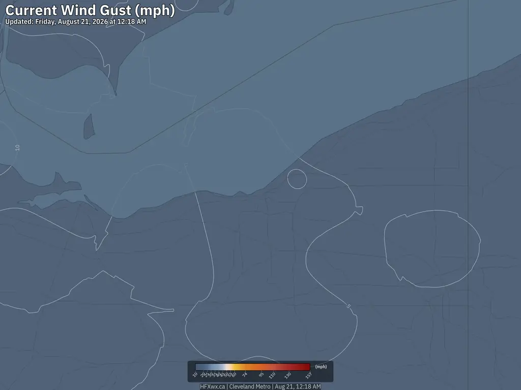 Current Cleveland Wind Gust