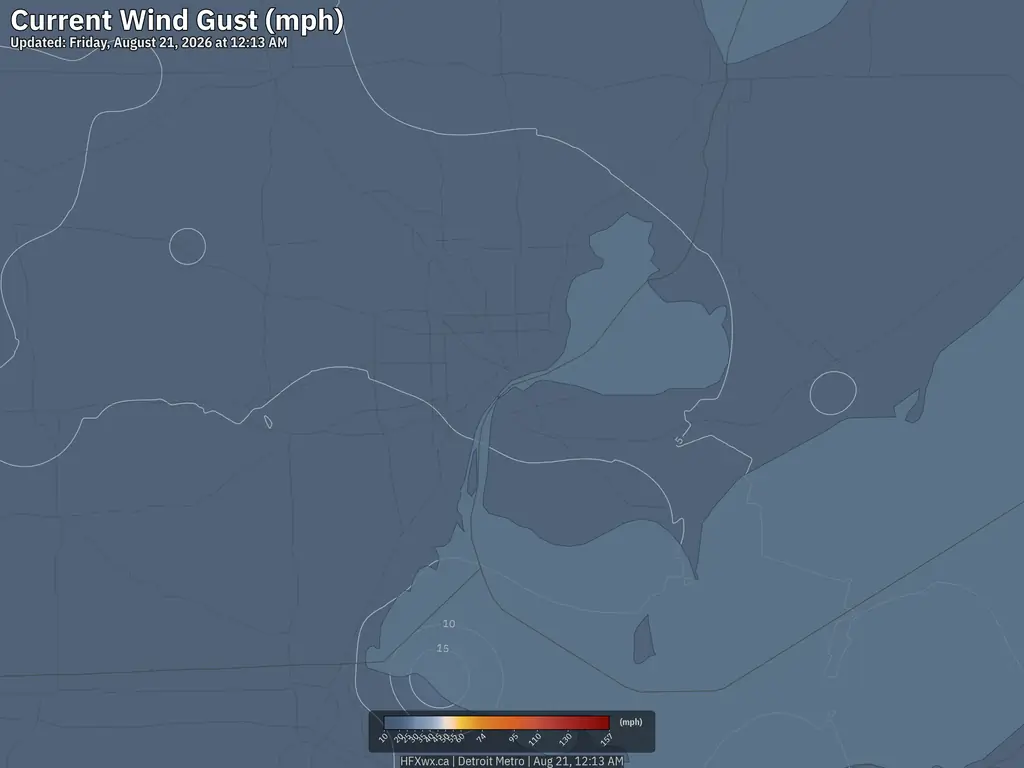 Current Detroit Wind Gust