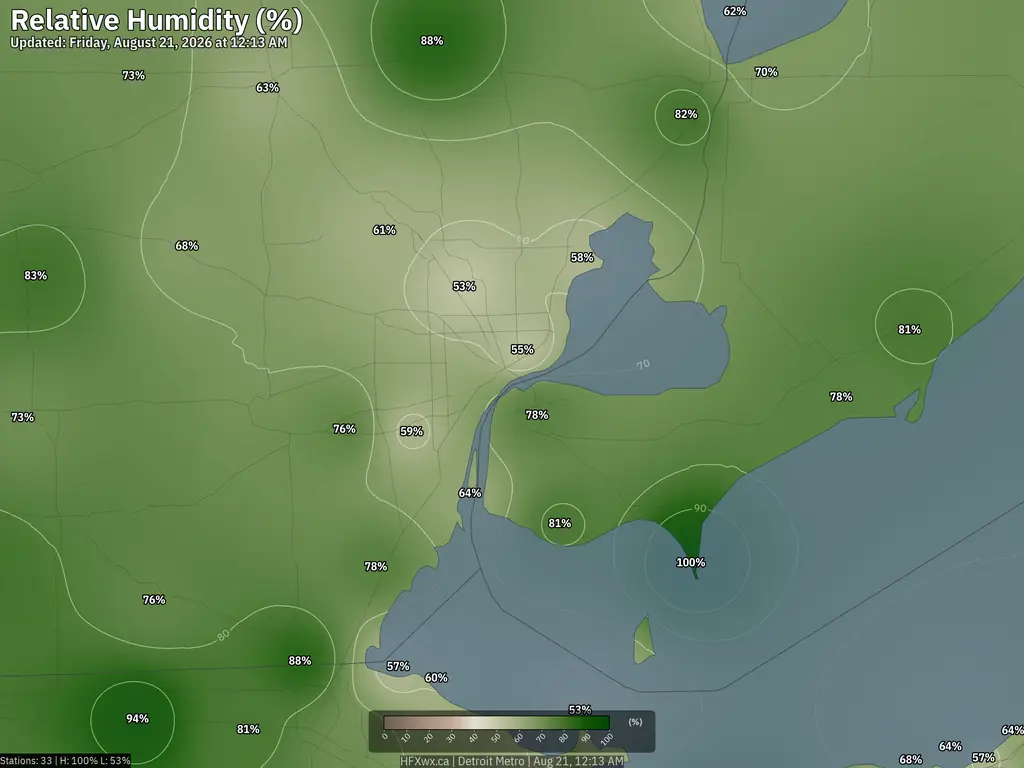 Current Detroit Humidity