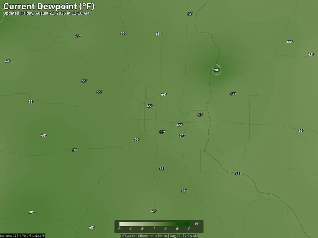 Current Minneapolis Dewpoint