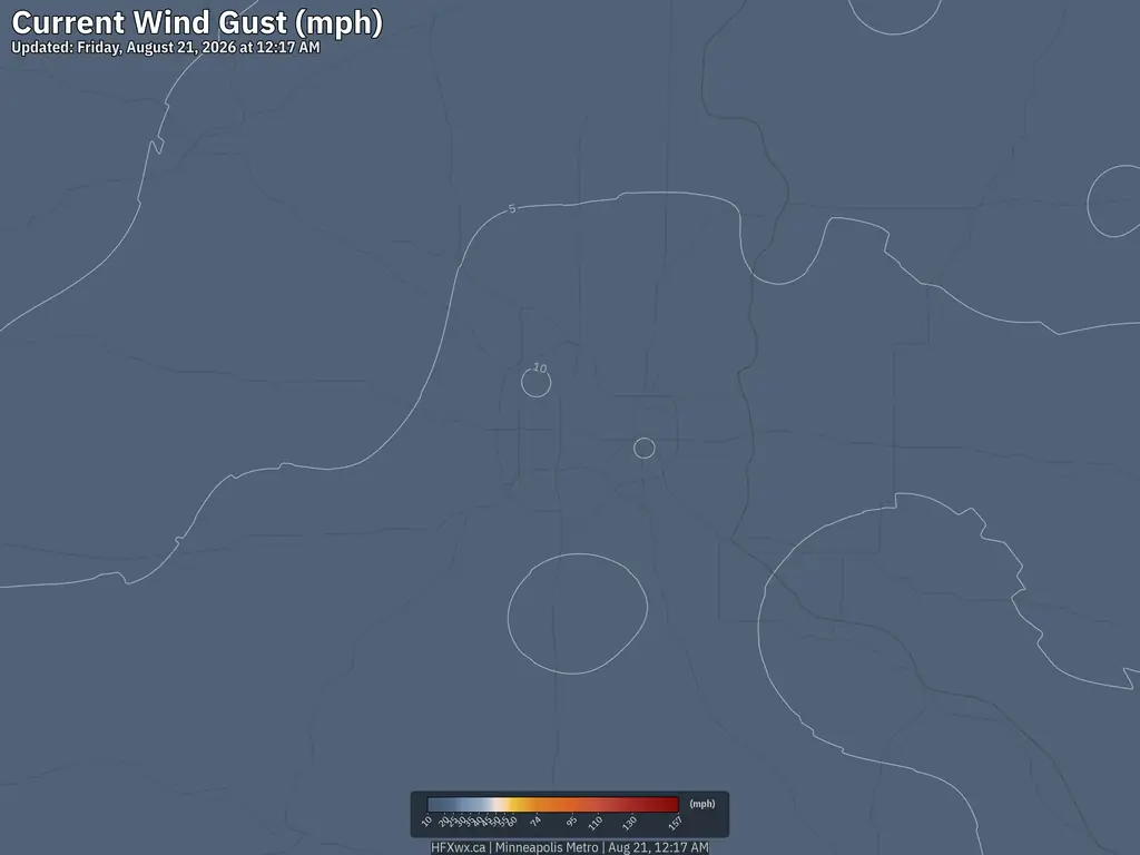 Current Minneapolis Wind Gust