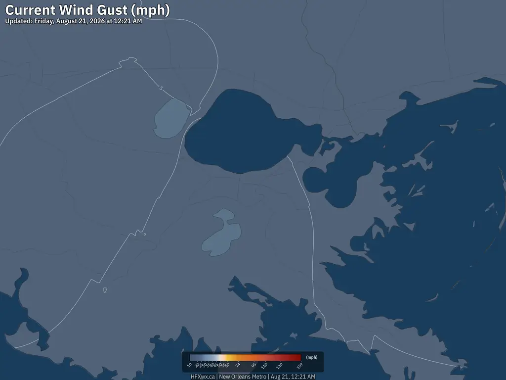 Current New Orleans Wind Gust