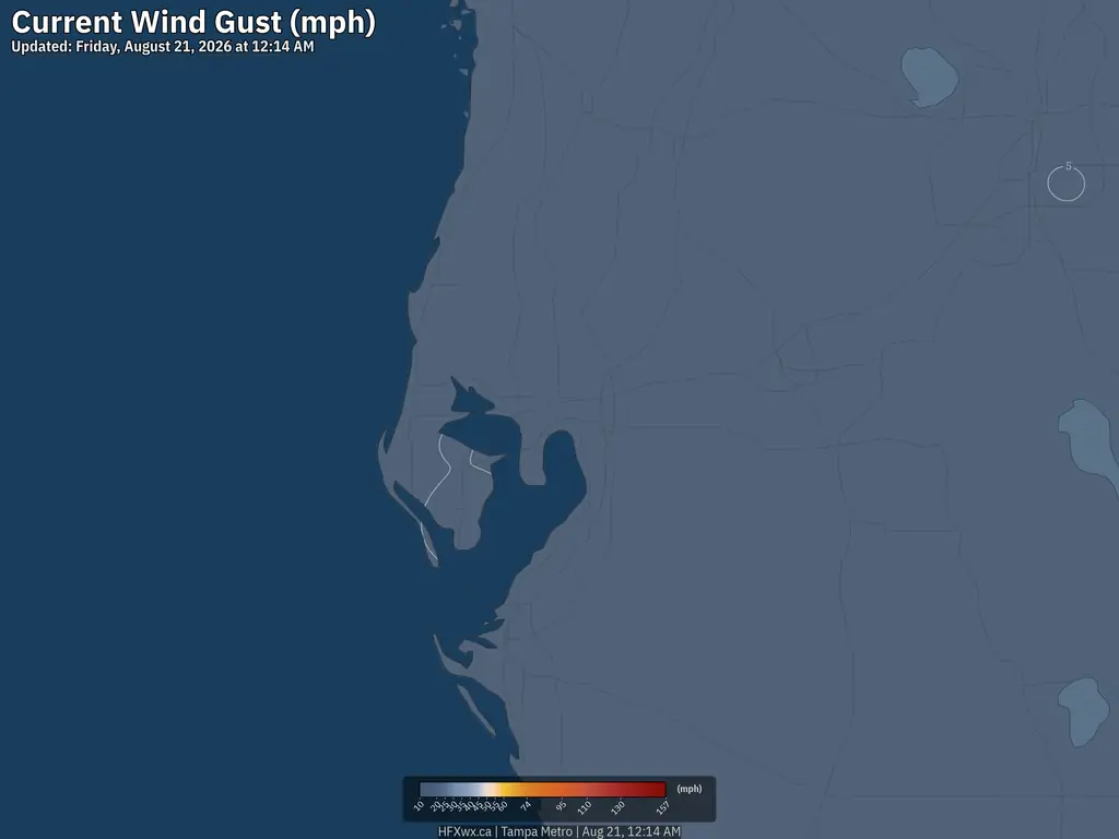 Current Tampa Wind Gust