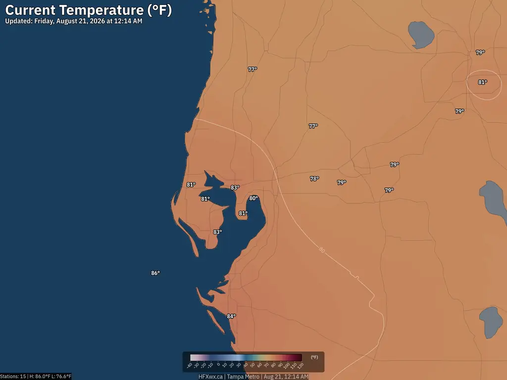 Current Tampa Temperature