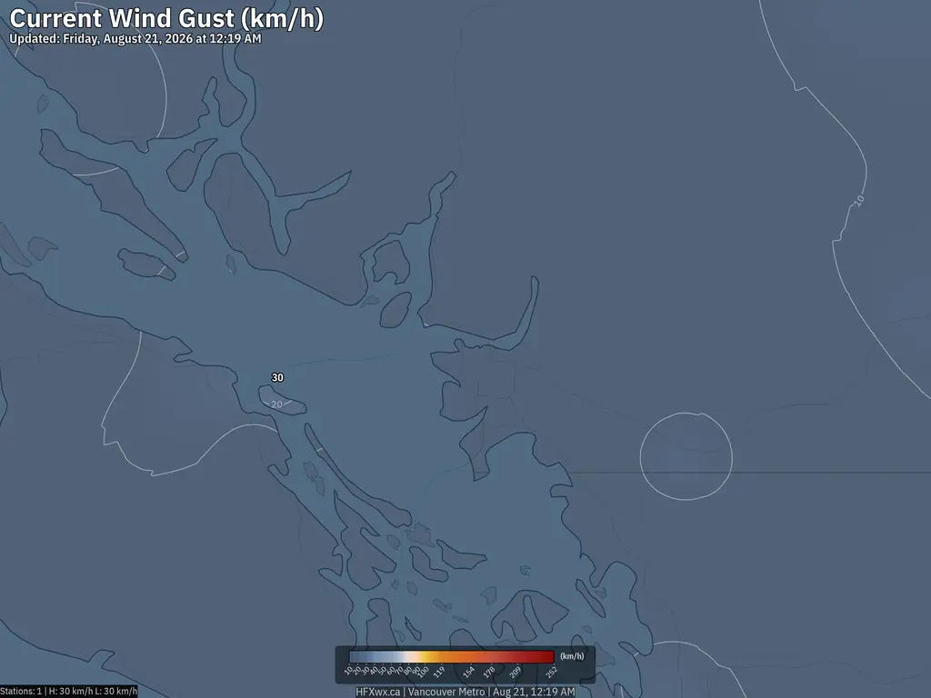Current Vancouver Wind Gust