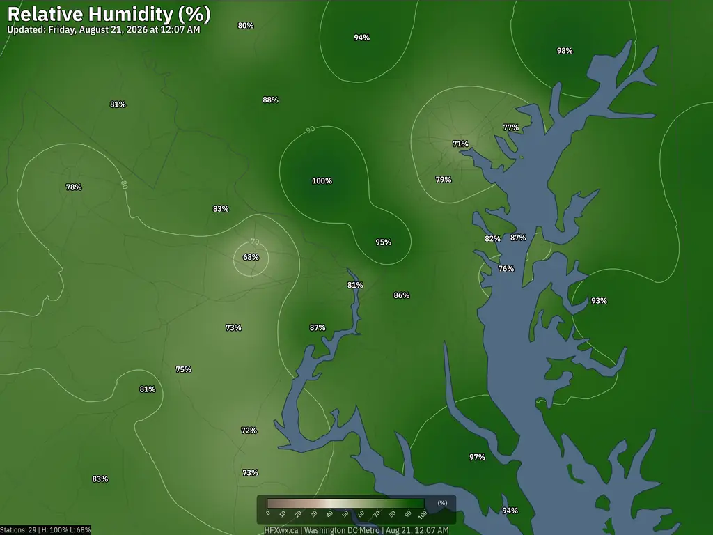 Current Washington DC Humidity