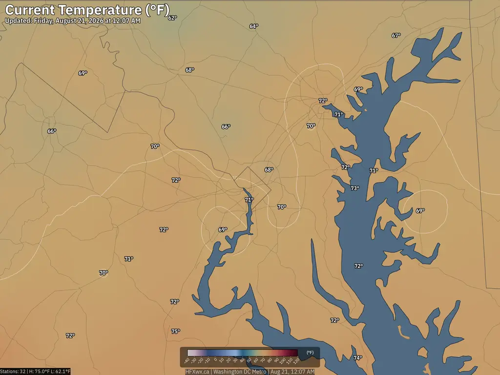 Current Washington DC Temperature