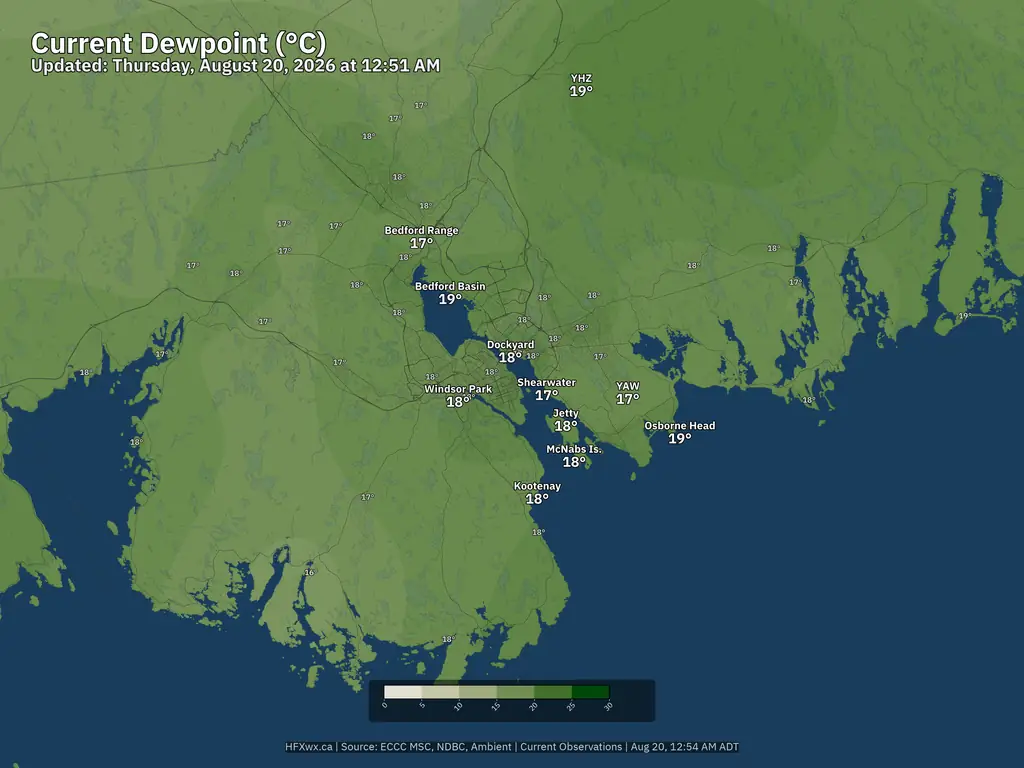 Current Metro Halifax Dewpoint