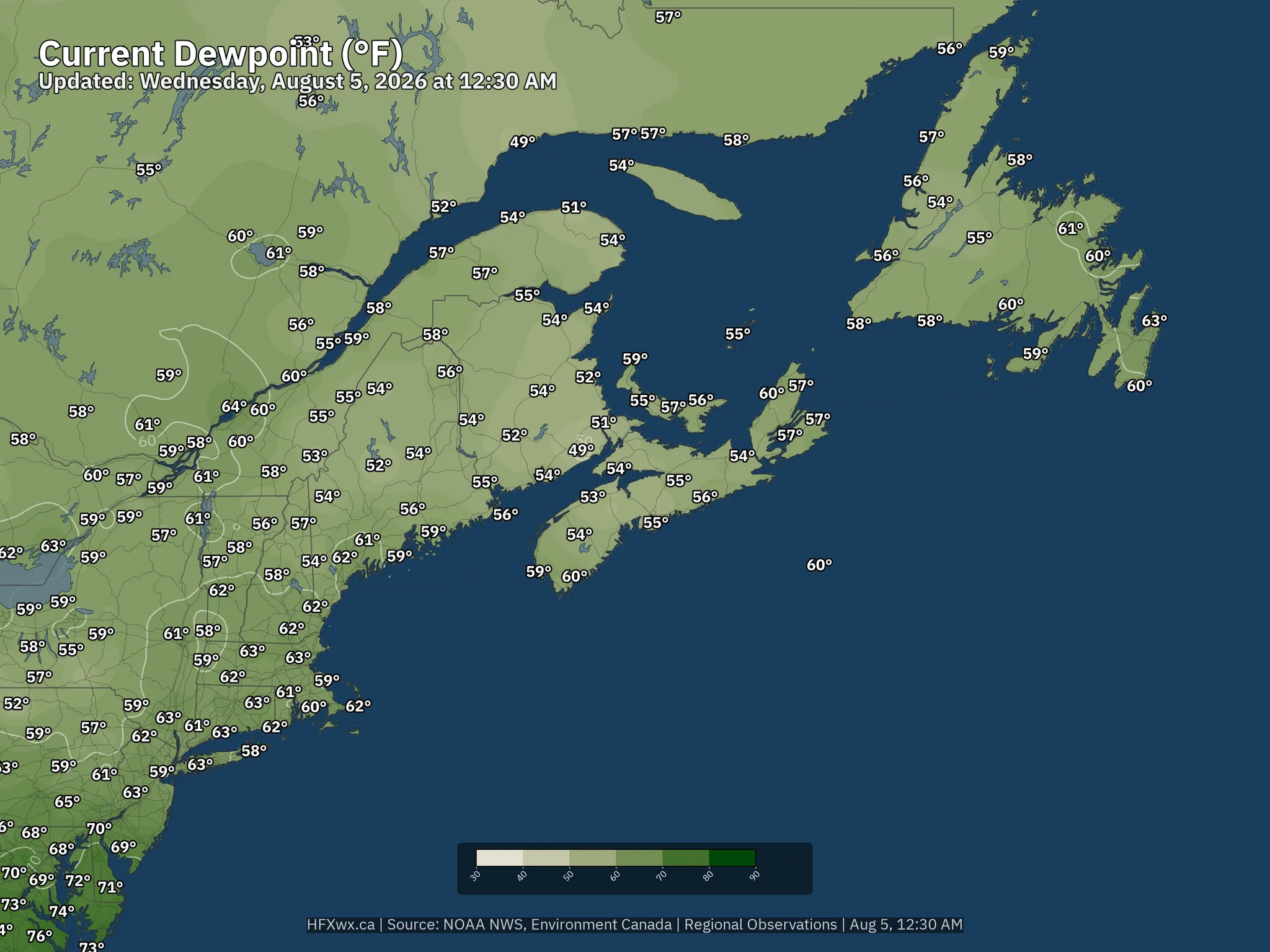 Regional Dewpoint F