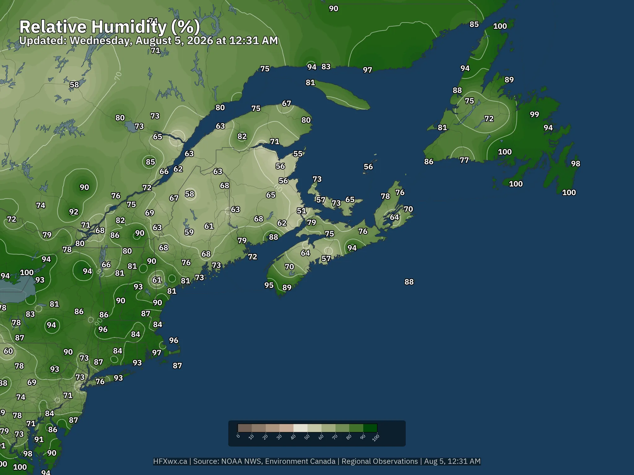 Regional Humidity