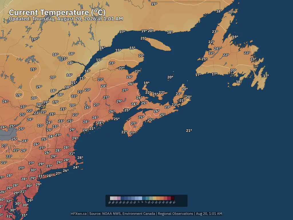 Current Northeast Temperature °C