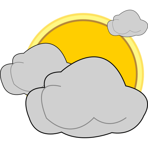 Mostly cloudy