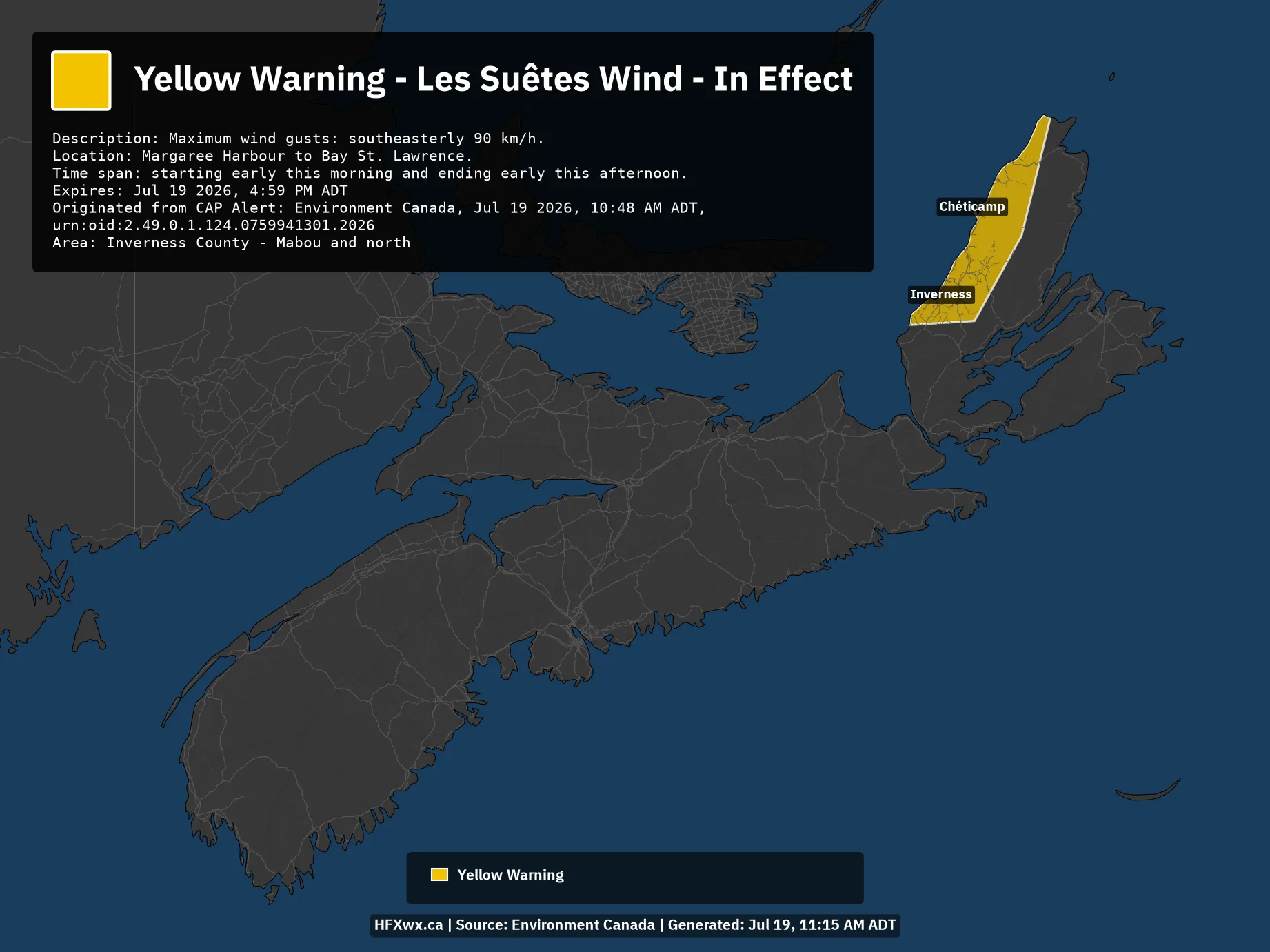🚨 Alert: Yellow Warning – Les Suêtes Wind – In Effect