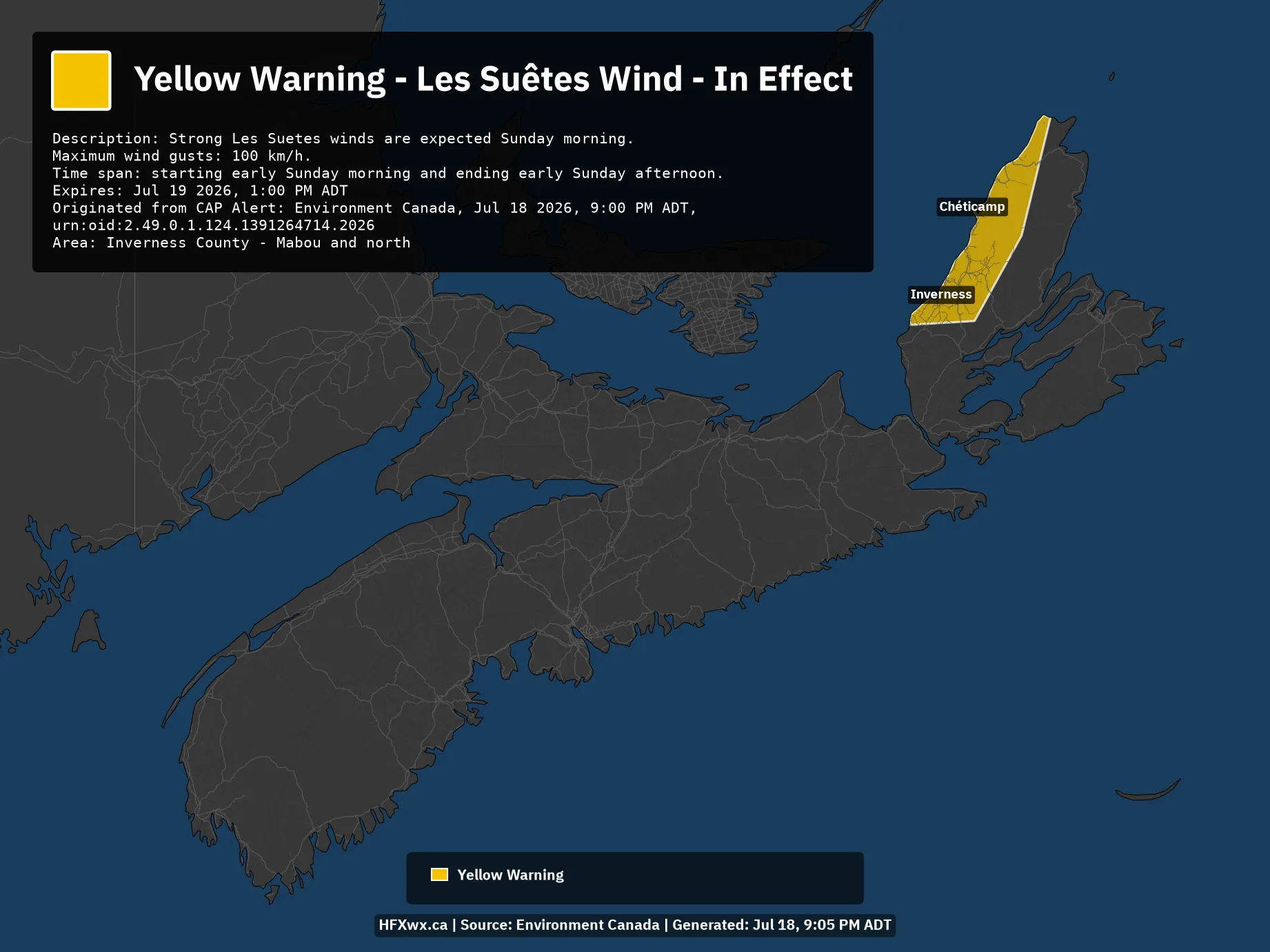 🚨 Alert: Yellow Warning – Les Suêtes Wind – In Effect