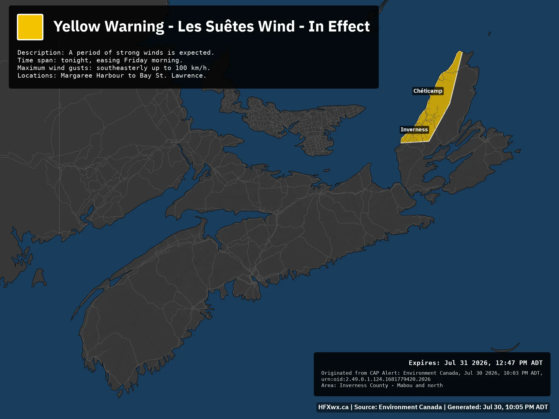 π¨ Alert: Yellow Warning – Les SuΓͺtes Wind – In Effect