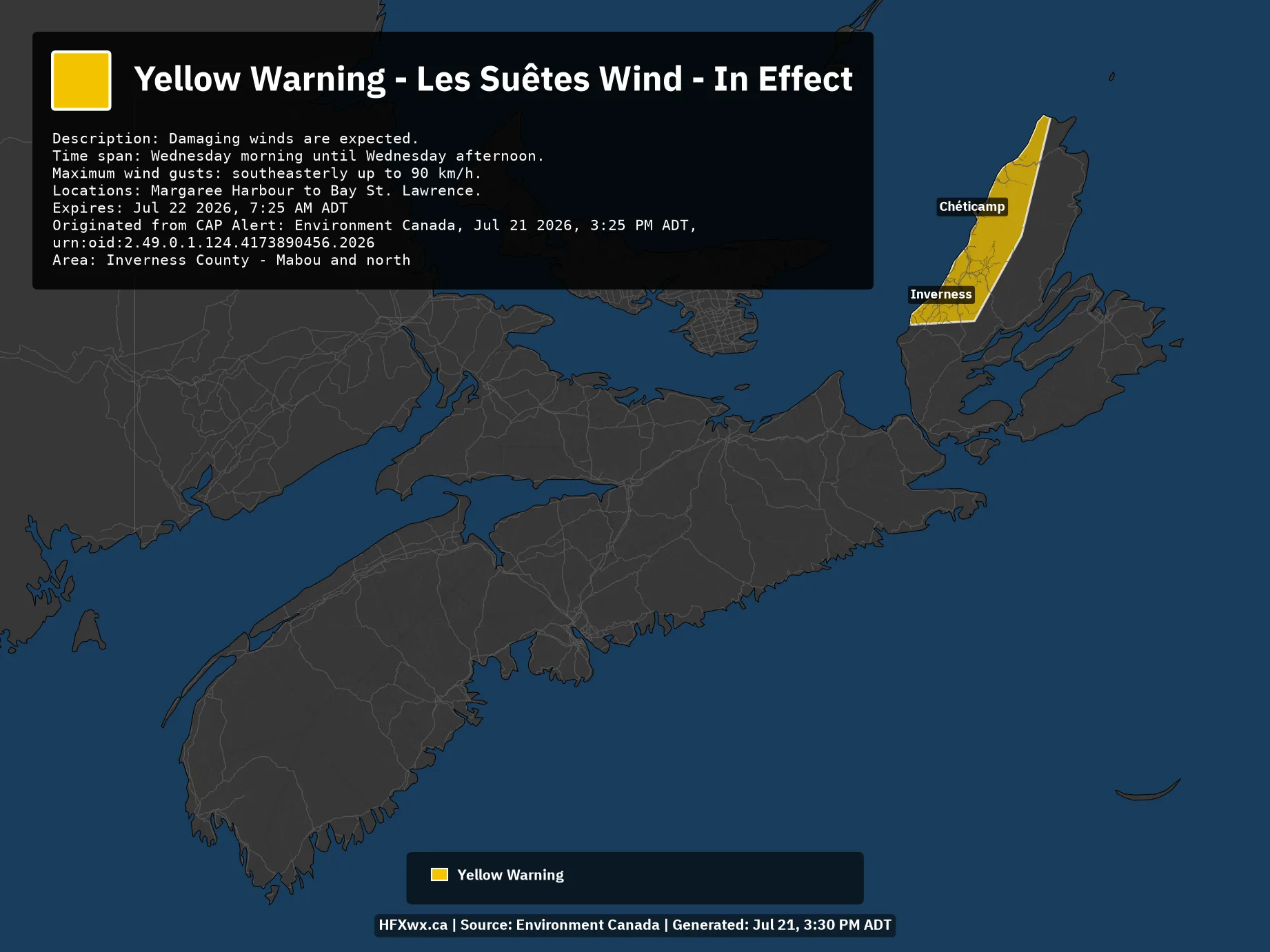 🚨 Alert: Yellow Warning – Les Suêtes Wind – In Effect