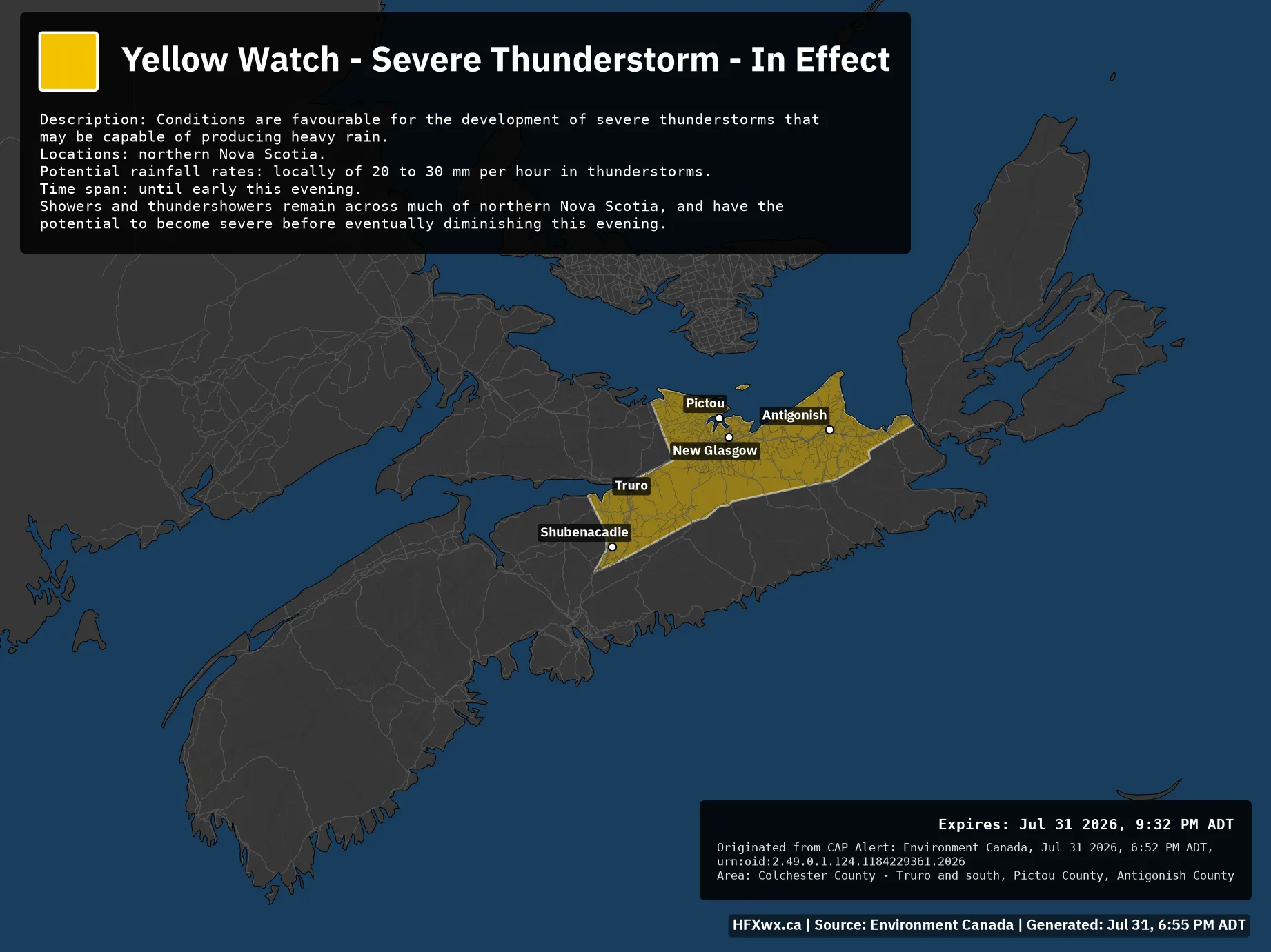 π¨ Alert: Yellow Watch – Severe Thunderstorm – In Effect