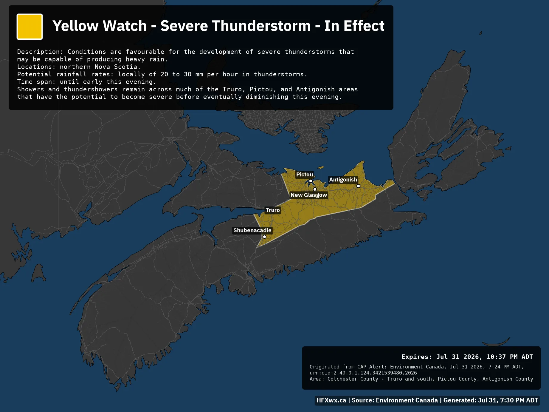π¨ Alert: Yellow Watch – Severe Thunderstorm – In Effect